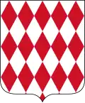Kleines Wappen Monacos: rot und silbern gerautet