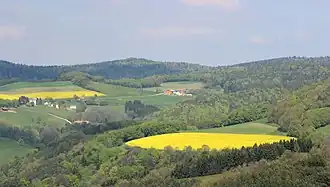 Schwarzkogel (links der Bildmitte) und Rosaliengebirge von Süden