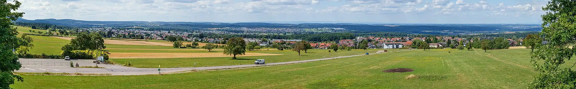 Blick von der Aussichtsplattform der Schwanner Warte Richtung Nordwesten