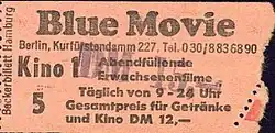 Eintrittskarte Kino Blue Movie Kurfürstendamm 227