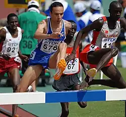 Bouabdellah Tahri, 2006 EM-Dritter (blaues Trikot) – Rang&nbsp;fünf / Tareq Mubarak Taher (ganz rechts) – Rang&nbsp;acht