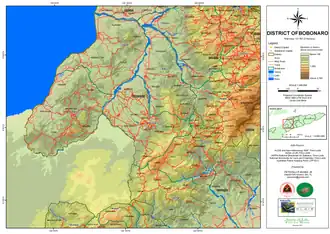 Straßennetz und Topographie Bobonaros