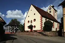 Rathaus und evangelische Kirche