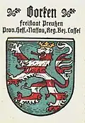 Wappen der Stadt Borken (Hessen) bis 1950