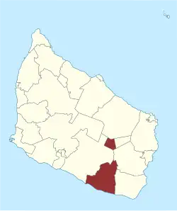 Lage des Pedersker Sogn in der Bornholms Regionskommune