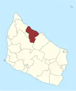 Lage des Rø Sogn in der Bornholm Kommune