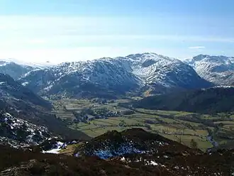 Der Glaramarra von Norden aus über Borrowdale hinweg gesehen