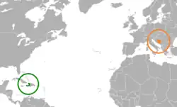 Lage von Haiti und Bosnien und Herzegowina