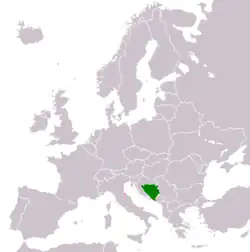 Lage von Bosnien und Herzegowina und San Marino