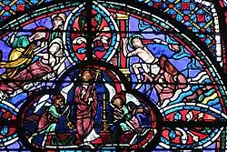 Auferstehung Christi (Mitte), Jonas und der Wal (oben rechts)