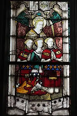 Zwei Brüder und eine Schwester von Pierre Trousseau mit der heiligen Agnes (?)