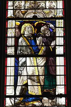 Drei Apostel, im Vordergrund Johannes und Jakobus der Ältere