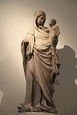 Marmorfigur Madonna mit Kind