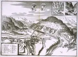 Ansicht von Brig vor dem Bau des Stockalperpalastes