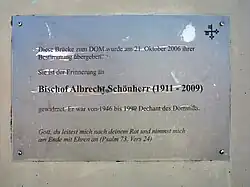 Widmungstafel Schönherr-Brücke