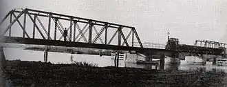 Drehbrücke der GJK über die Peene zwischen Breechen und Jarmen 1897