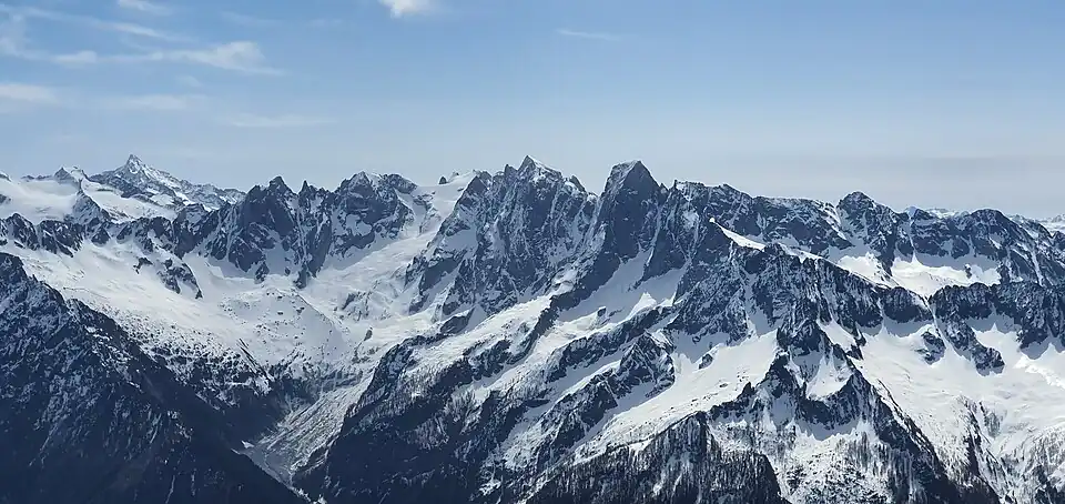Aussicht auf die Bergeller Alpen.