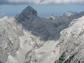 Das Breitgrieskar und die Breitgrieskarspitze von Süden
