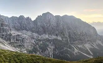 Der nordöstliche Kamm der Fracingli zwischen der Cima della Vedretta und dem Crozzon di Val d’Agola