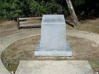 Der Markierungsstein am höchsten Punkt