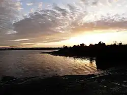 Broadmeadow Estuary im Winter.