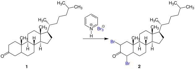 Bromierung eines 3-Ketosteroids.