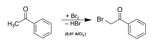 α-Bromierung von Acetophenon, Aluminiumchlorid wirkt als saurer Katalysator