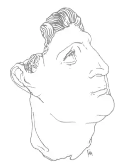 Zeichnung der Bronzeskulptur im Iranischen Nationalmuseum