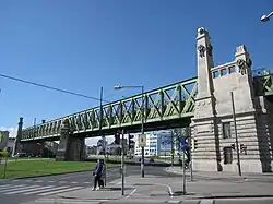 Wientalbrücke über die Wienzeile, Entwurf 1894, heute auch Otto-Wagner-Brücke genannt