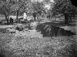 Einsturzstelle des Bruggwaldtunnels.