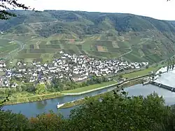 Die Moselschleuse Fankel 2005 vor Bau der dritten Schleusenkammer