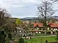 Ansicht vom Friedhof bei der Reformierten Kirche nach Norden