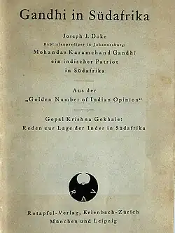 , Verfasser: Joseph J. Doke, Baptistenprediger in Johannesburg. Erschienen 1925 im Rotapfel Verlag, Erlenbach, Zürich, Schweiz