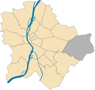Lage des XVII. Bezirks in Budapest