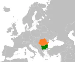Lage von Bulgarien und Rumänien