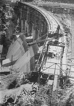 Bau der Staumauer (1931)