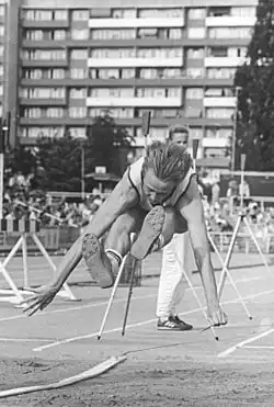 Die zweimalige EM-Dritte im Weitsprung (1986/1990) Helga Radtke belegte Rang acht