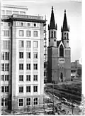 St.-Ulrich-und-Levin-Kirche und Neubauten in Magdeburg, 3. Oktober 1955