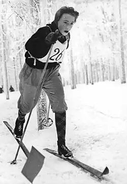 Christine Nestler bei den DDR-Junioren-Meisterschaften 1956 in Oberhof