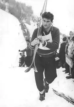 Recknagel beim Oster-Skispringen in Oberwiesenthal (1956)