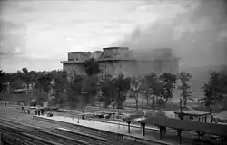 Erste Sprengung des Zoobunkers, 1947.