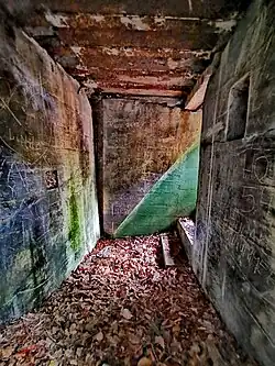 Blick aus der Gasschleuse im Bunker 306