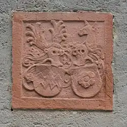 Ehewappen des Brendel von Homburg-Stein zu Nassau an der Burg Friedberg (16. Jh.)