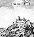 Burg Plesse bei Göttingen von Matthäus Merian 1655