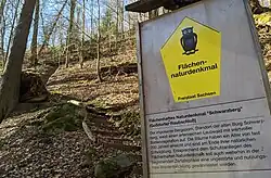 Informationstafel zum Flächennaturdenkmal am Westaufstieg