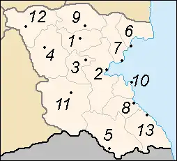Lage der Gemeinde Sungurlare (Nr.&nbsp;12) in der Oblast Burgas