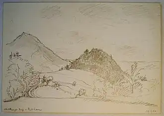 Burgkirche Schöllang mit Rubihorn, 1940