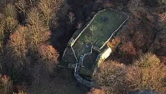 Burgruine Rosenau, Luftaufnahme (2015)