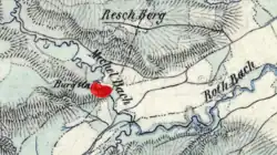 Lageplan von Burgstall Menburg auf dem Urkataster von Bayern