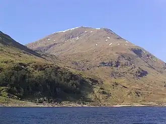 Blick von Nordosten über Loch Mullardoch auf den beinn Fhionnlaidh